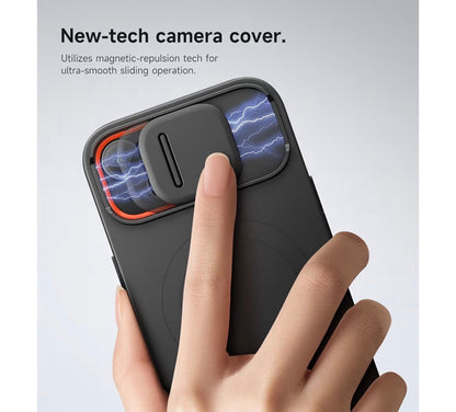 SURITCH for iPhone 13/14 Case with Magnetic Camera Slide Cover and Adjustable Kickstand