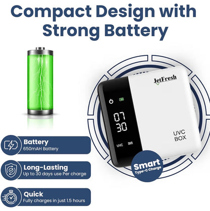UV Toothbrush Sanitizer Holder & Cleaner with LED Clock Display & Hot Air Drying