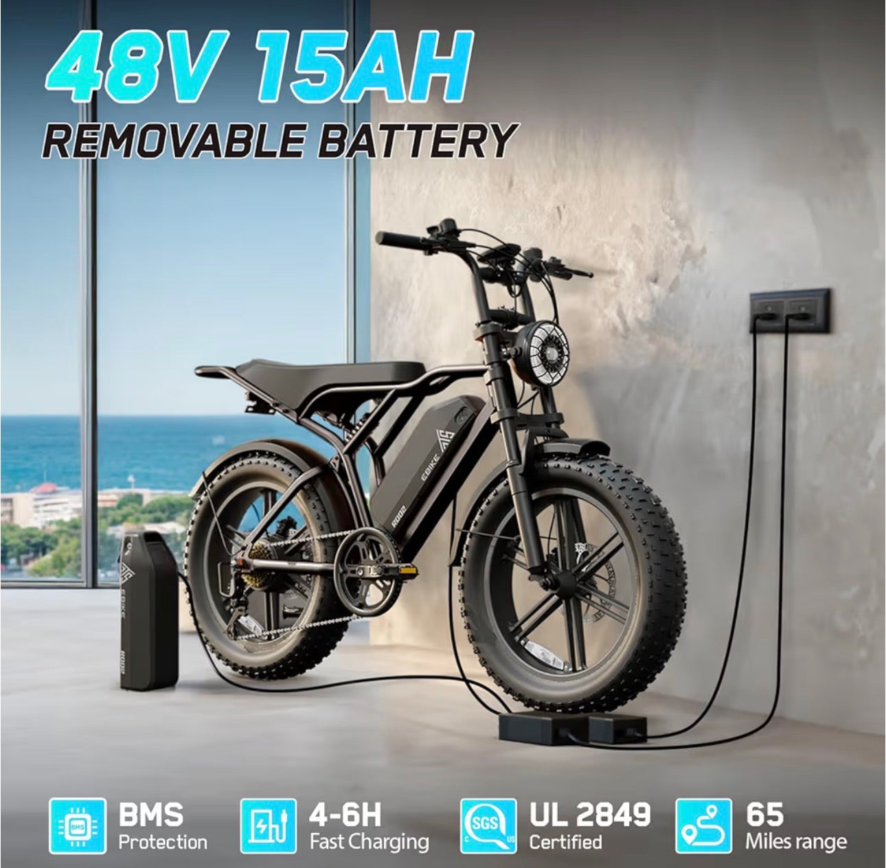 TST Electric Bike for Adults 1500W Peak 20"